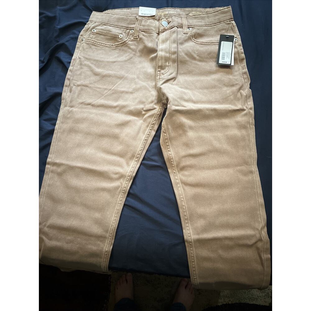Men's Slim Fit Taper Jeans - Original Use Brown 34x30